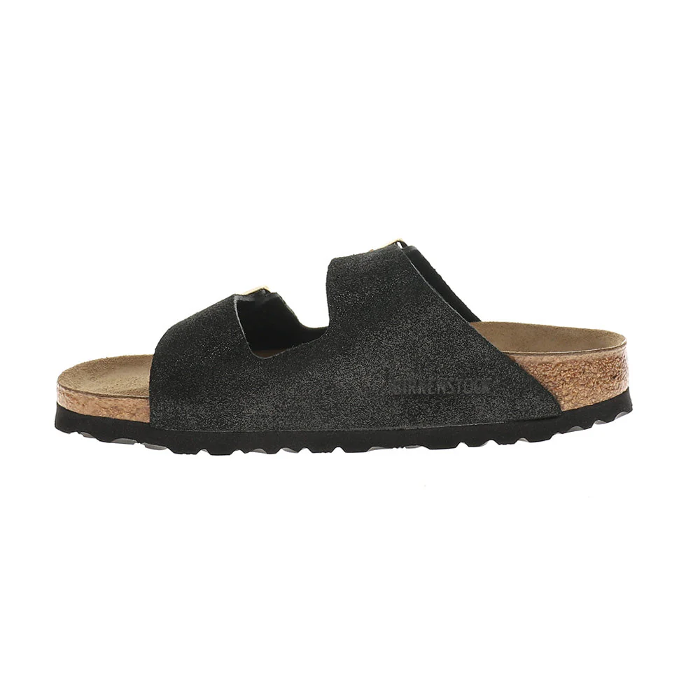 WOMEN'S BIRKENSTOCK ARIZONA BS | BLACK SUEDE SHIMMERING - Image 2