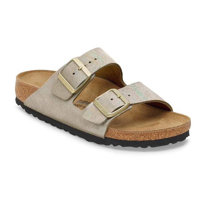 WOMEN'S BIRKENSTOCK ARIZONA BS | TAUPE SUEDE SHIMMERING - Image 2