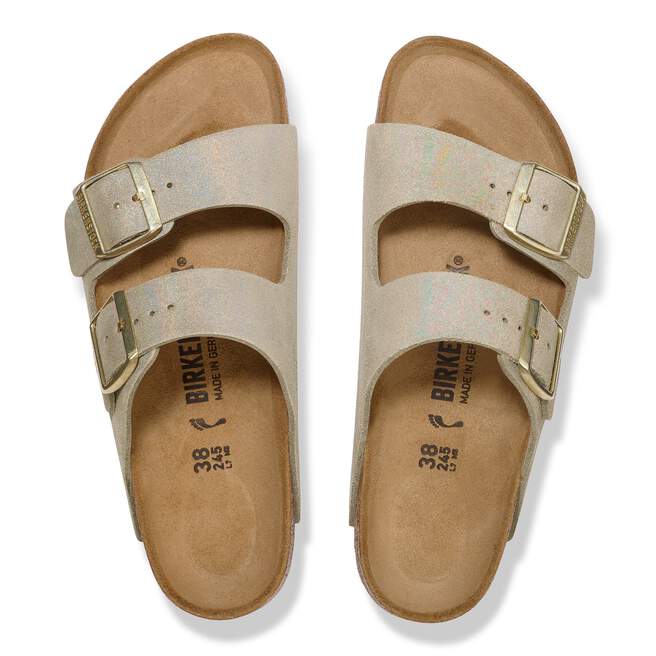 WOMEN'S BIRKENSTOCK ARIZONA BS | TAUPE SUEDE SHIMMERING - Image 3