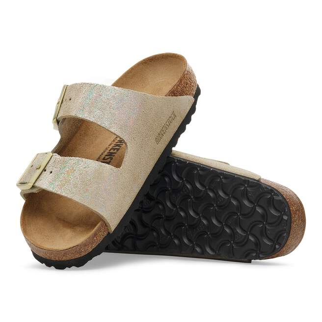 WOMEN'S BIRKENSTOCK ARIZONA BS | TAUPE SUEDE SHIMMERING - Image 4