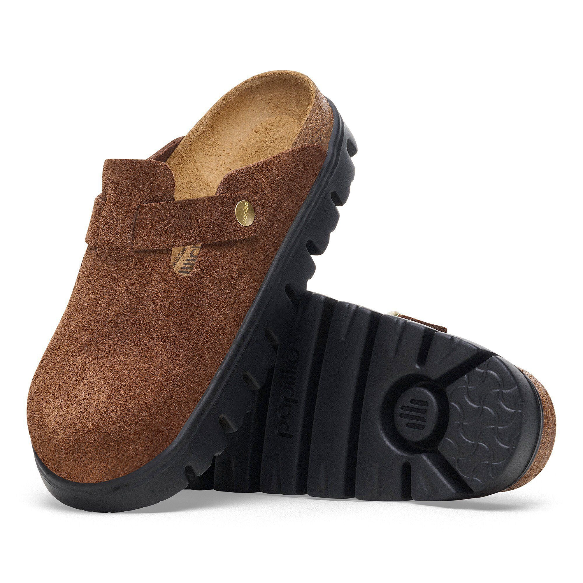 WOMEN'S PAPILLIO BOSTON CHUNKY SUEDE LEATHER | DARK TEA | BLACK - Image 6