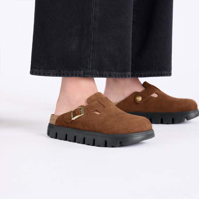 WOMEN'S PAPILLIO BOSTON CHUNKY SUEDE LEATHER | DARK TEA | BLACK - Image 7