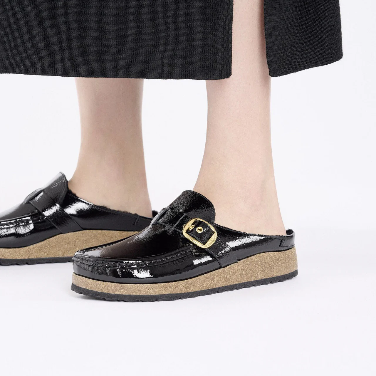 WOMEN'S BIRKENSTOCK BUCKLEY SHEARLING | NAPLAK BLACK - Image 2