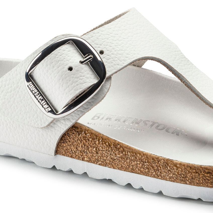 WOMEN'S BIRKENSTOCK GIZEH BIG BUCKLE SANDAL | WHITE LEATHER - Image 5