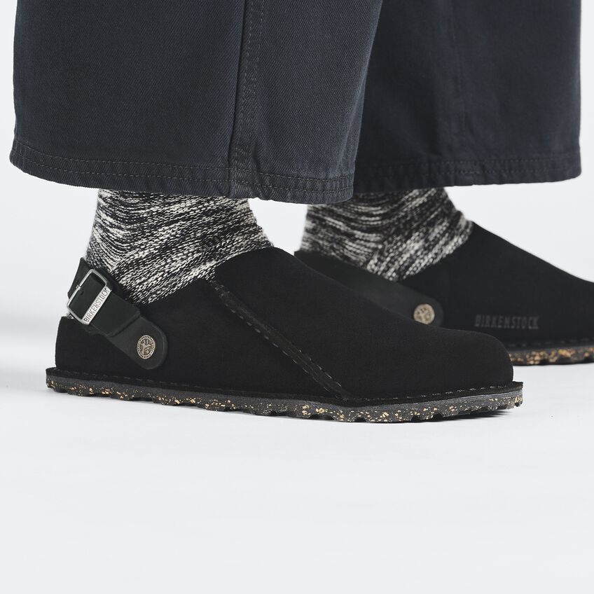 UNISEX BIRKENSTOCK LUTRY PREMIUM SUEDE | BLACK - Image 2