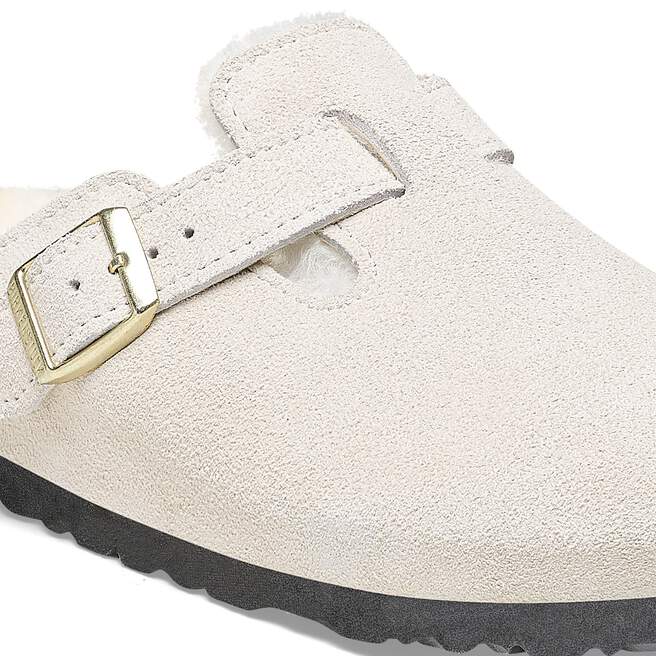 WOMEN'S BIRKENSTOCK BOSTON SHEARLING SUEDE LEATHER | ANTIQUE WHITE - Image 5