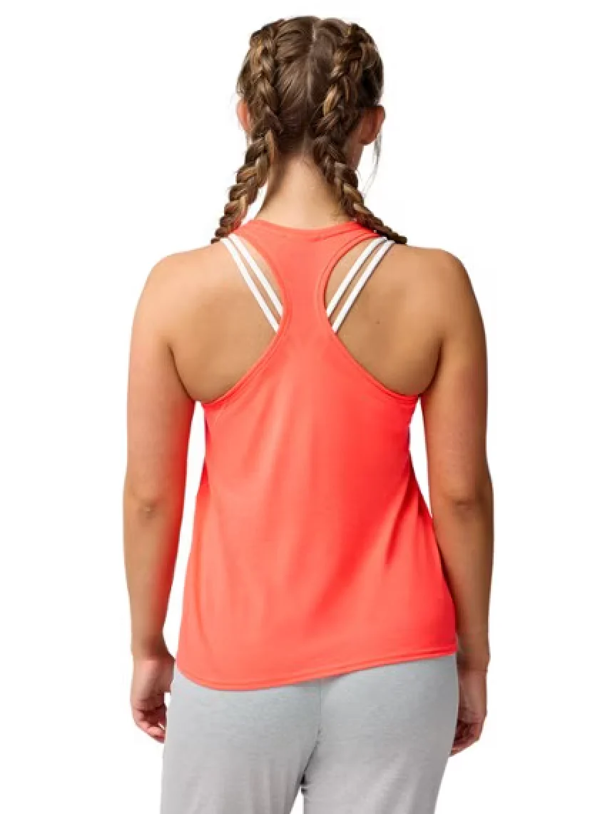 WOMEN'S BROOKS DISTANCE TANK 3.0 | NEO CAYENNE / GOOD RUN VIBES - Image 3