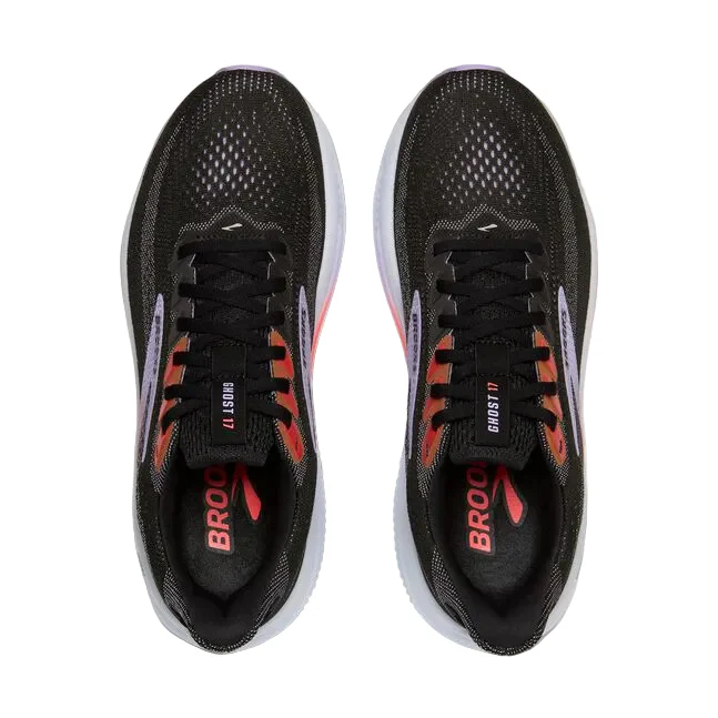WOMEN'S BROOKS GHOST 17 | BLACK / PURPLE / CORAL - Image 6