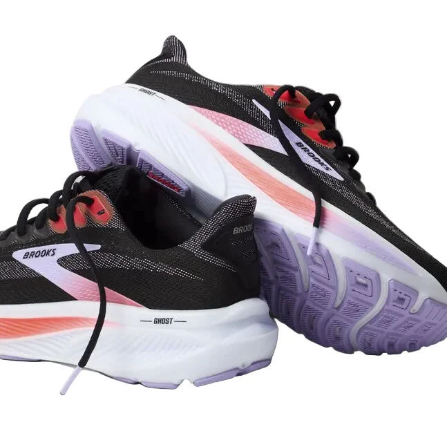 WOMEN'S BROOKS GHOST 17 | BLACK / PURPLE / CORAL - Image 7