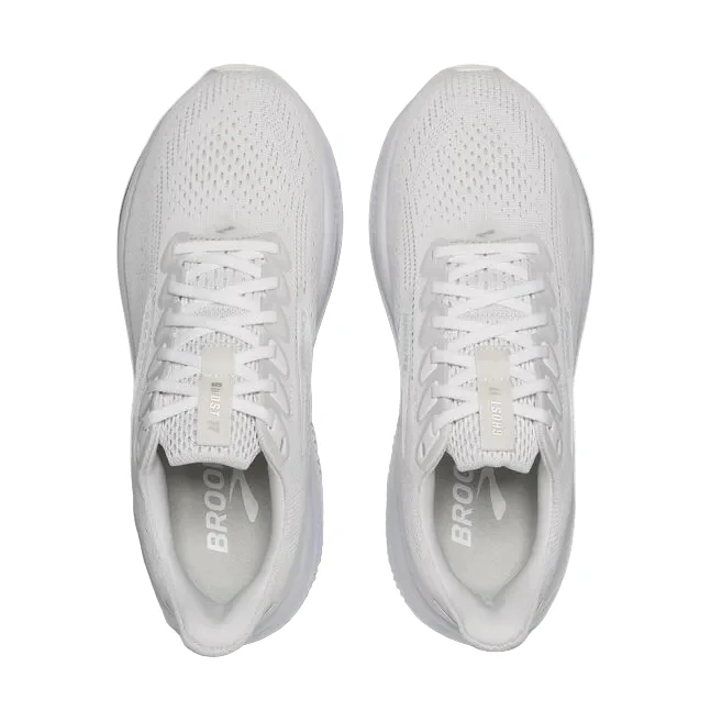 WOMEN'S BROOKS GHOST 17 | WHITE / WHITE / GREY - Image 6