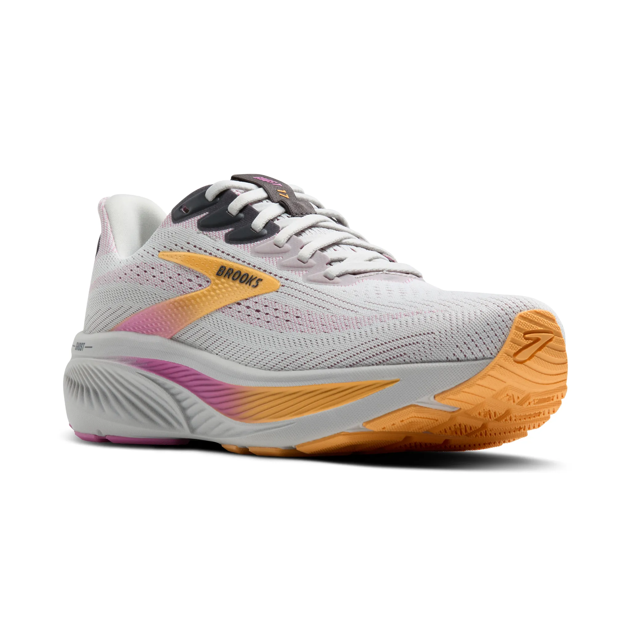 WOMEN'S BROOKS GHOST 17 | OYSTER / APRICOT / PINK - Image 2