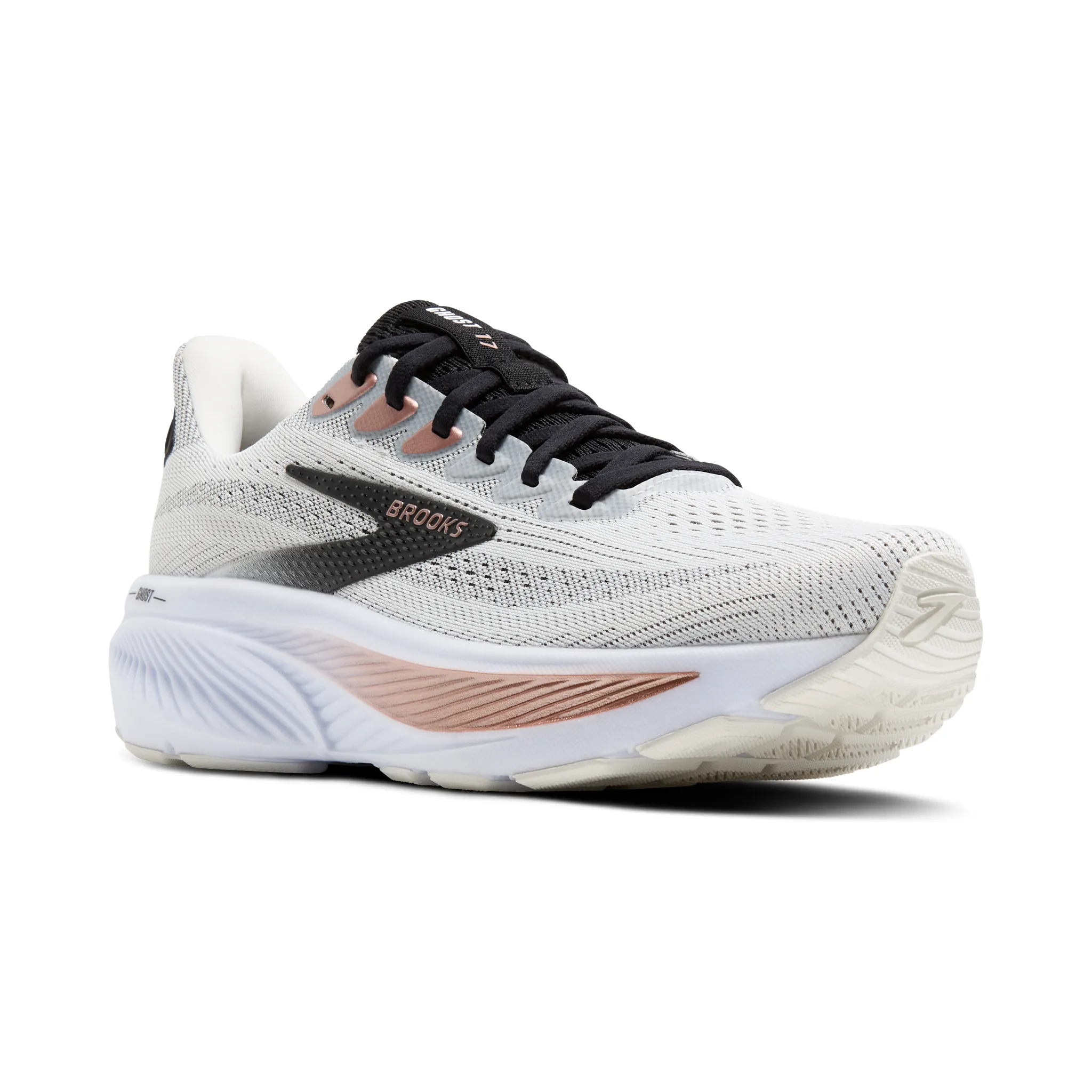 WOMEN'S BROOKS GHOST 17 | WHITE / BLACK / ROSE GOLD - Image 2
