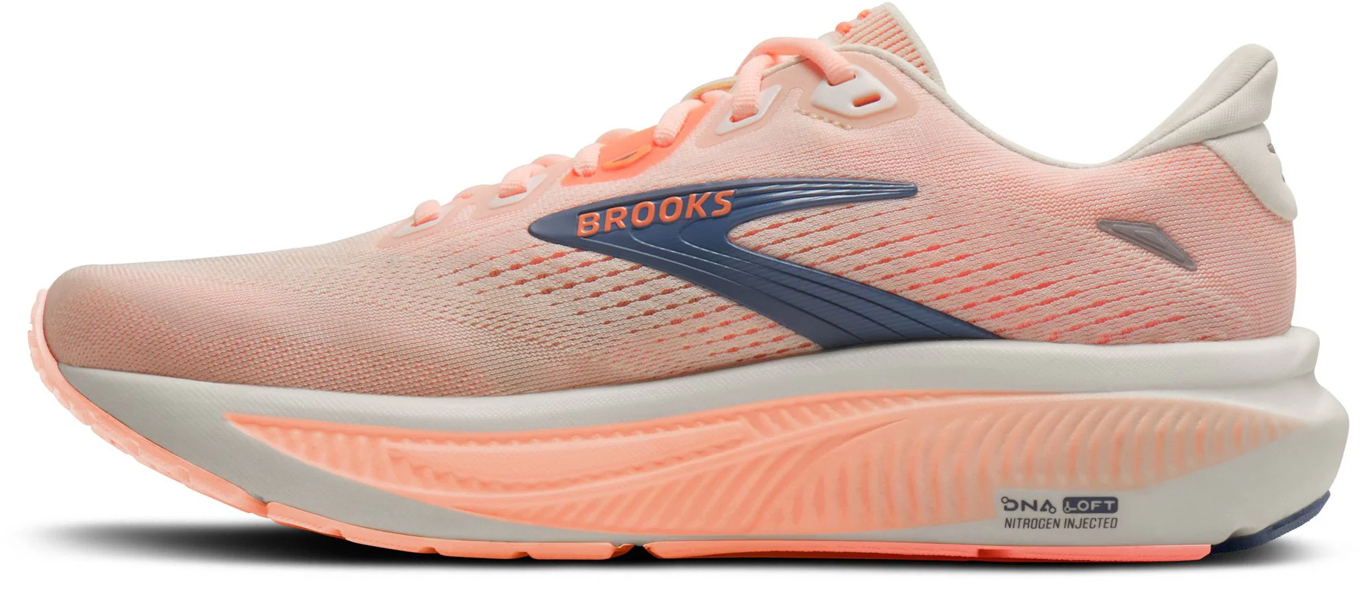 WOMEN'S BROOKS GHOST 18 | STAR WHITE / CYBER PEACH / GREY - Image 2