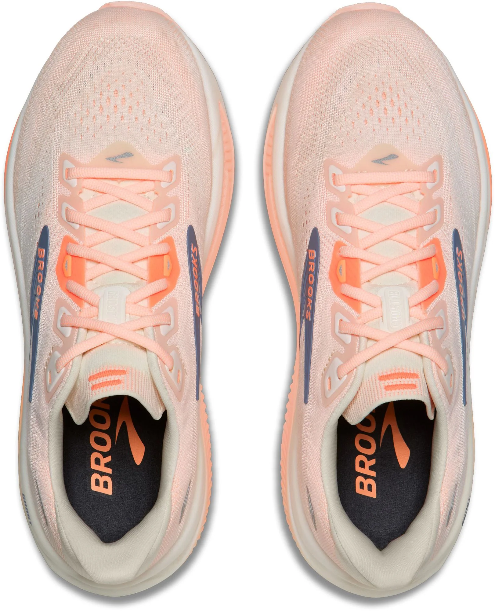 WOMEN'S BROOKS GHOST 18 | STAR WHITE / CYBER PEACH / GREY - Image 7