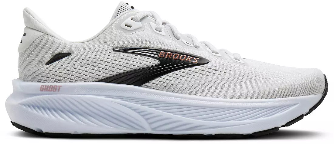 WOMEN'S BROOKS GHOST 18 | WHITE / BLACK / ROSE GOLD
