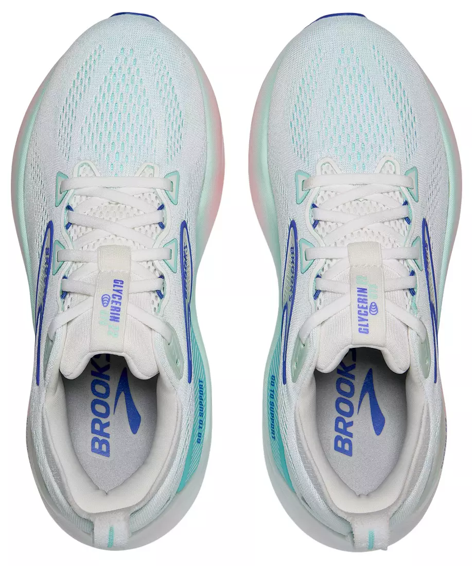 WOMEN'S BROOKS GLYCERIN  22 | WHITE / LIMPET SHELL / AMPARO BLUE - Image 4
