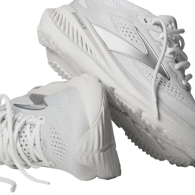 WOMEN'S BROOKS GLYCERIN 23 | WHITE / WHITE / GREY - Image 7