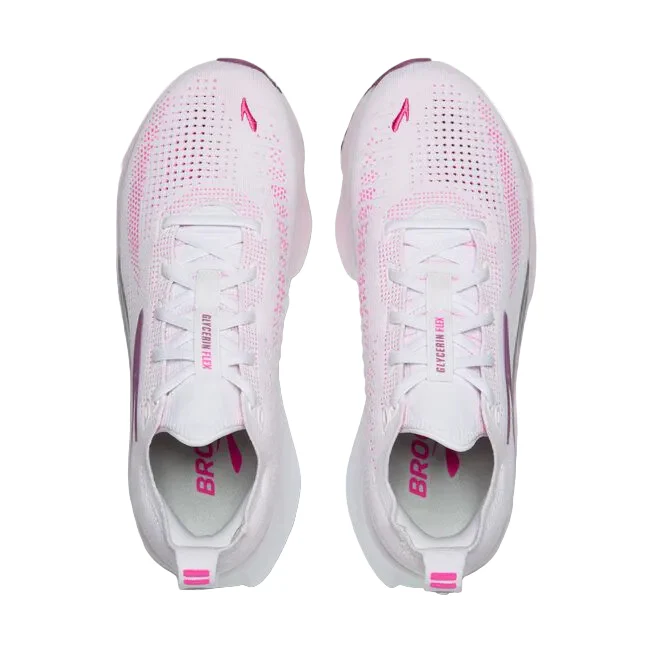 WOMEN'S BROOKS GLYCERIN FLEX | WHITE / CYBER PINK / ARGYLE - Image 6