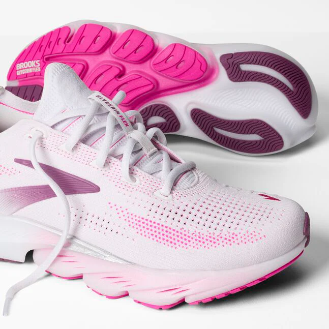 WOMEN'S BROOKS GLYCERIN FLEX | WHITE / CYBER PINK / ARGYLE - Image 7
