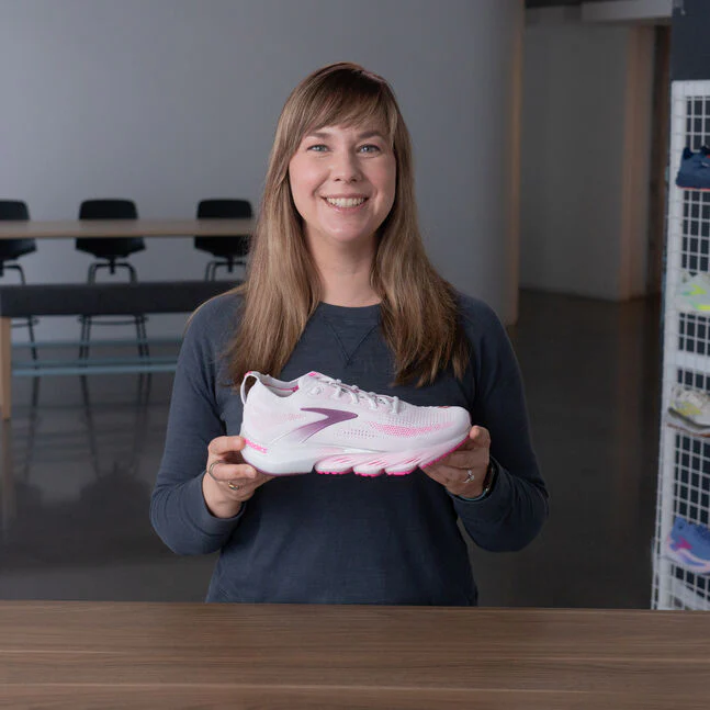 WOMEN'S BROOKS GLYCERIN FLEX | WHITE / CYBER PINK / ARGYLE - Image 8