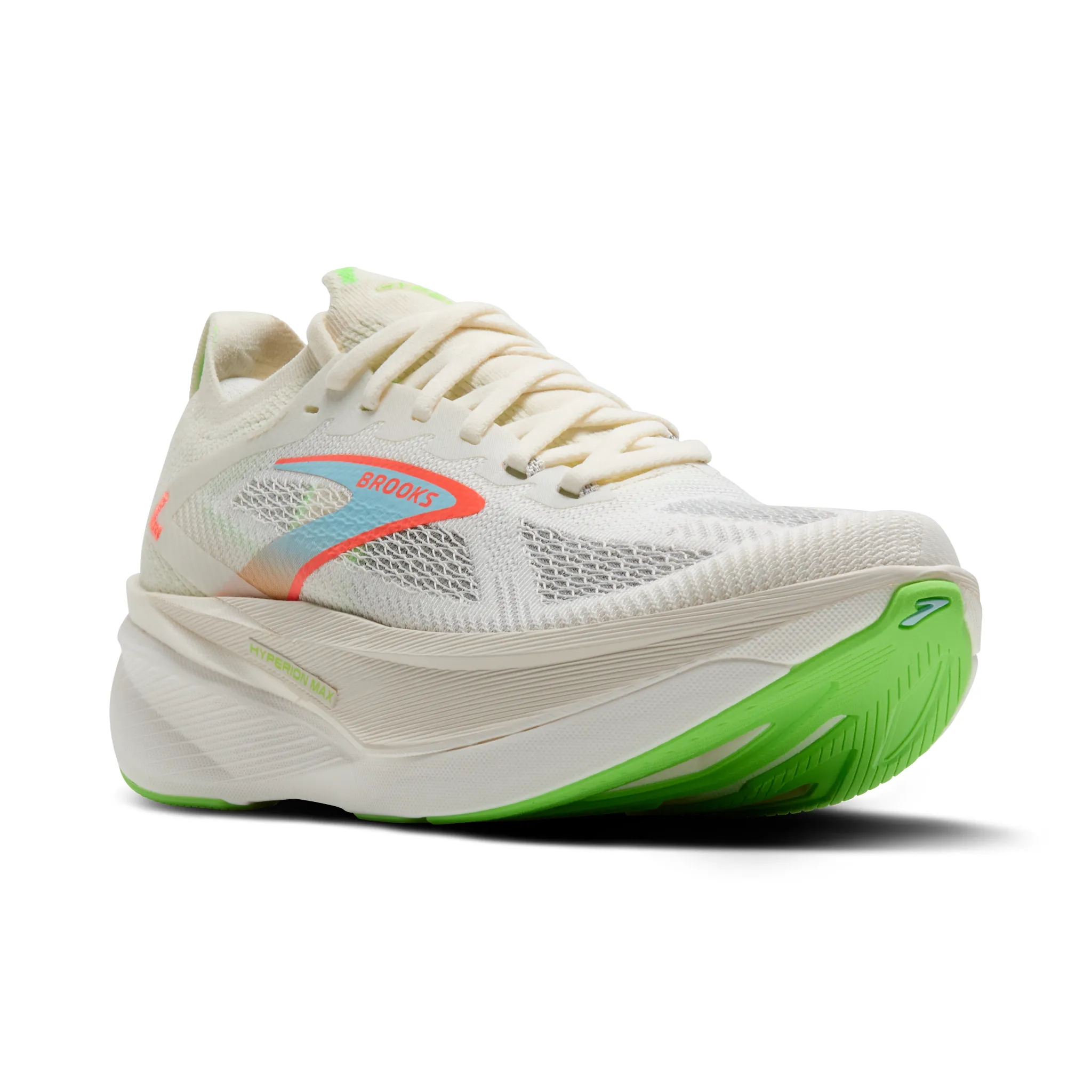 WOMEN'S BROOKS HYPERION MAX 3 | COCONUT / GREEN GECKO / PINK CLAY - Image 4