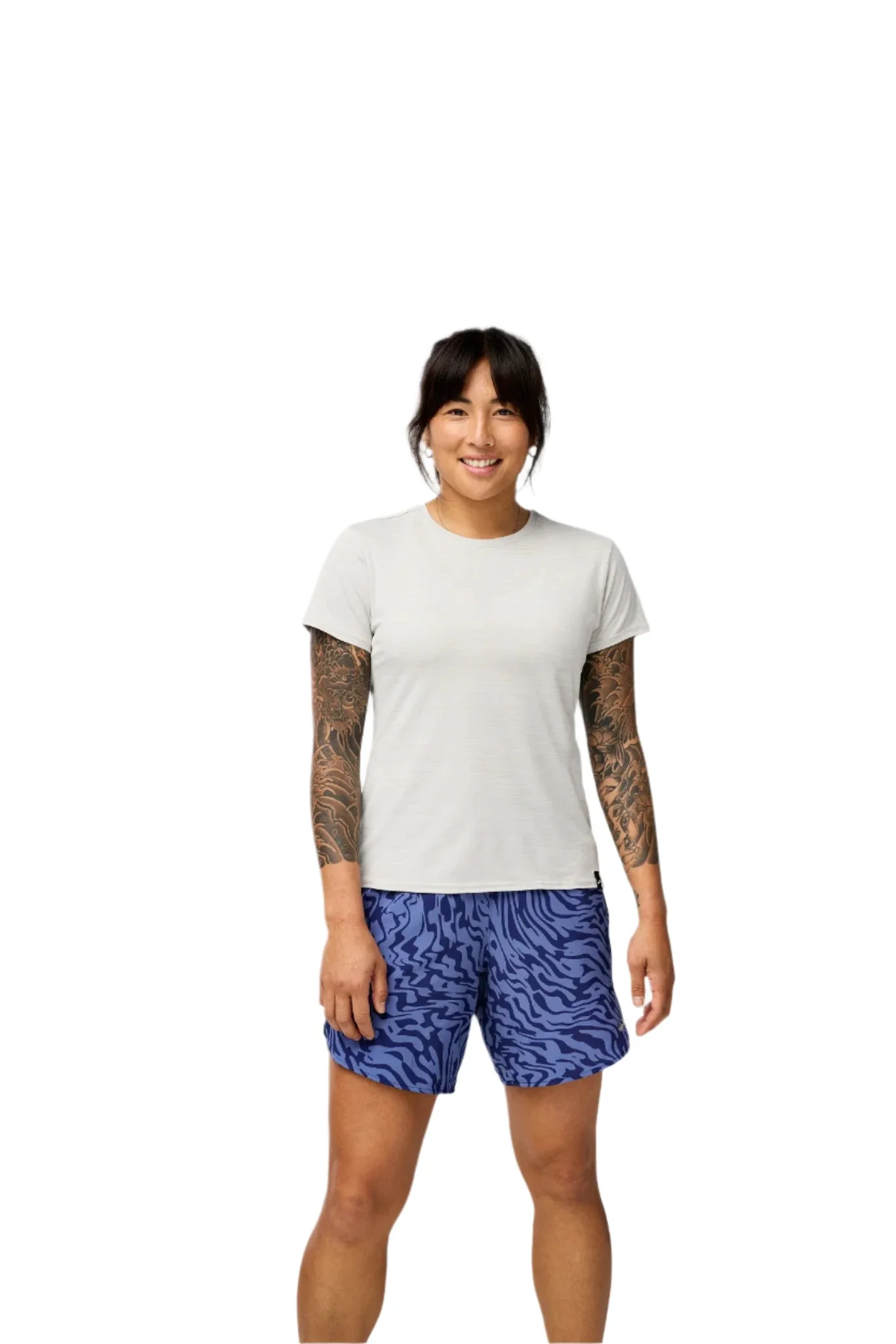 WOMEN'S BROOKS LUXE SHORT SLEEVE | HEATHER LIGHT ASH