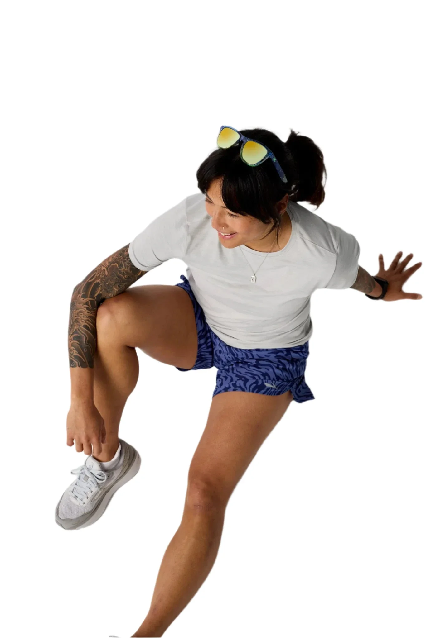 WOMEN'S BROOKS LUXE SHORT SLEEVE | HEATHER LIGHT ASH - Image 3