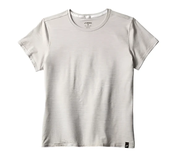 WOMEN'S BROOKS LUXE SHORT SLEEVE | HEATHER LIGHT ASH - Image 5