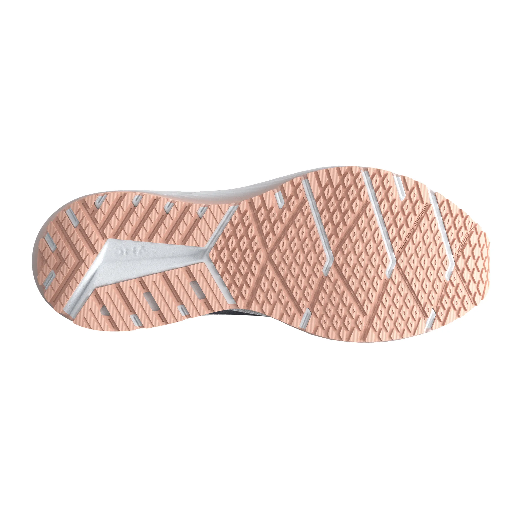 WOMEN'S BROOKS REVEL 7 | OYSTER / WHITE / TROPICAL PEACH - Image 3
