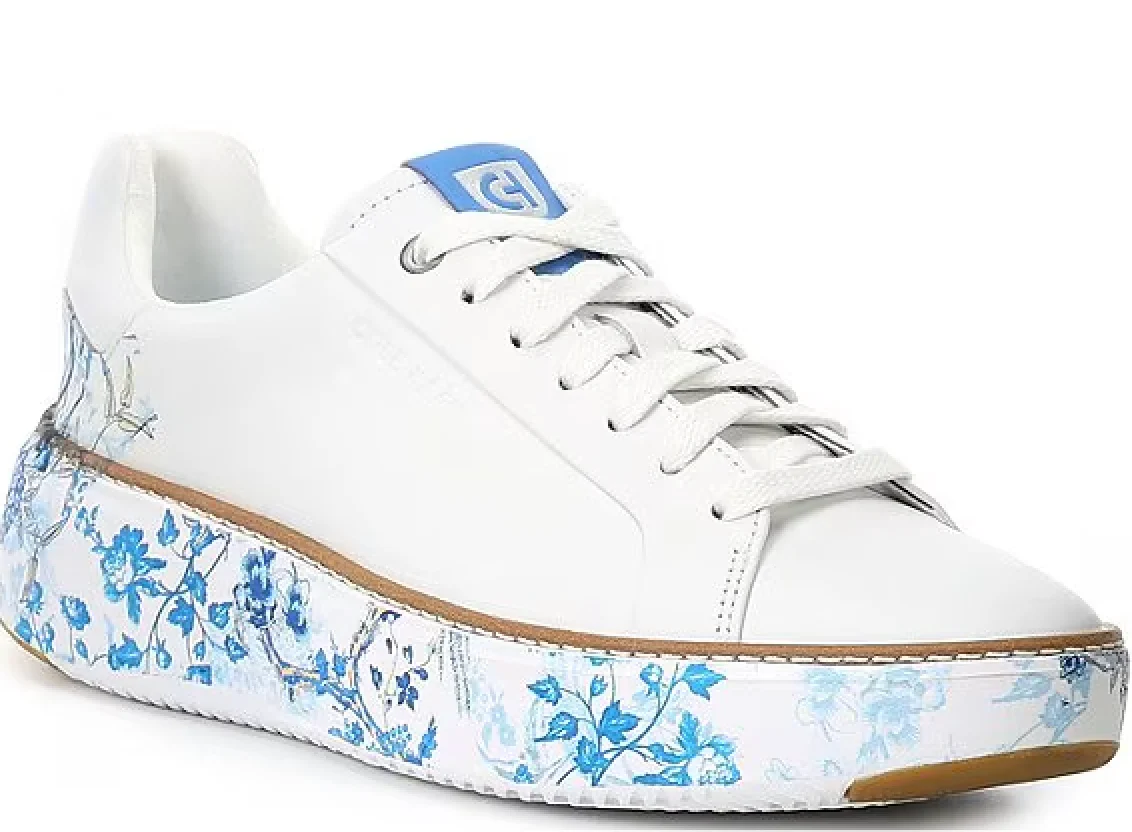 WOMEN'S COLE HAAN GRANDPRØ TOPSPIN SNEAKER | OPTIC WHITE / BLUE TOILE - Image 3