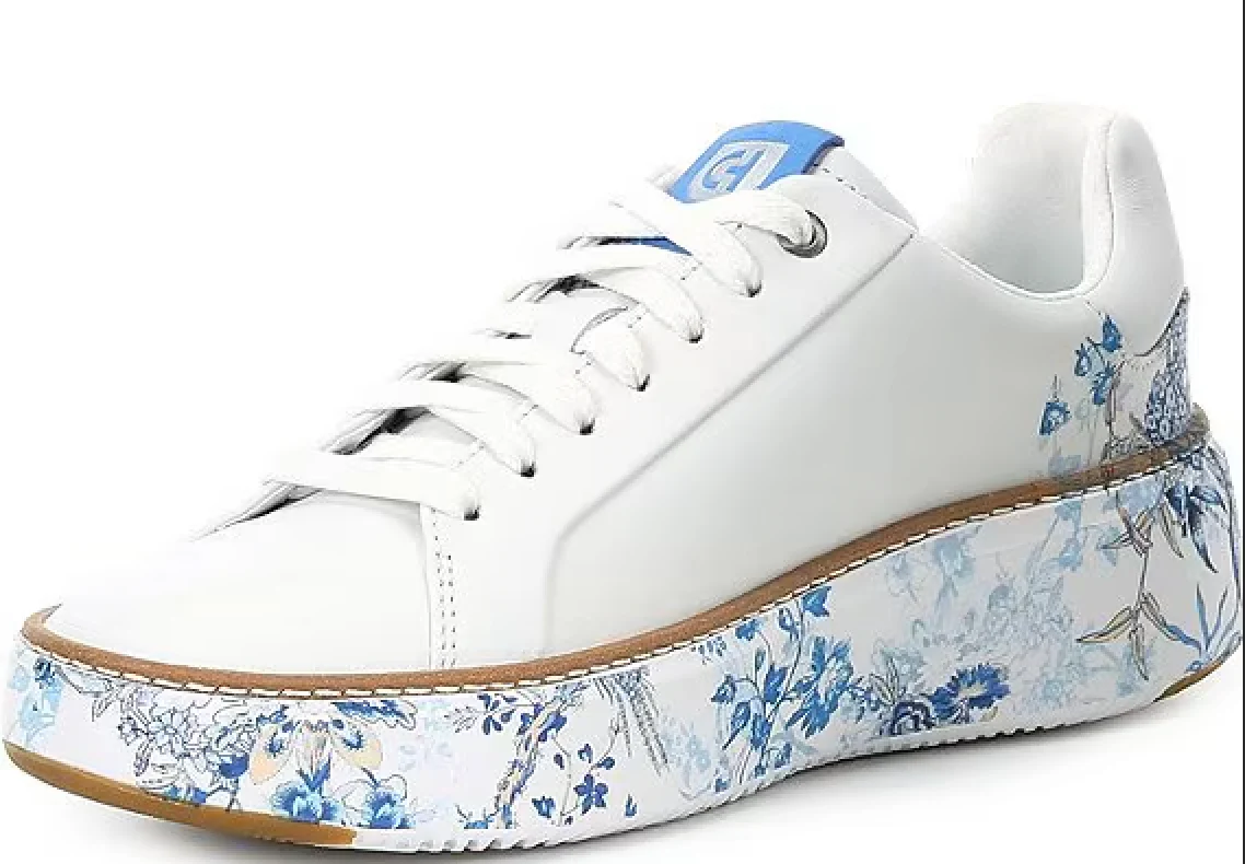 WOMEN'S COLE HAAN GRANDPRØ TOPSPIN SNEAKER | OPTIC WHITE / BLUE TOILE - Image 4