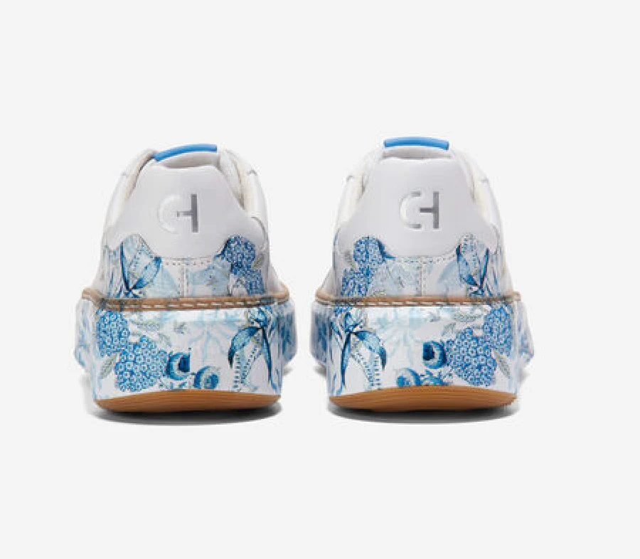 WOMEN'S COLE HAAN GRANDPRØ TOPSPIN SNEAKER | OPTIC WHITE / BLUE TOILE - Image 7