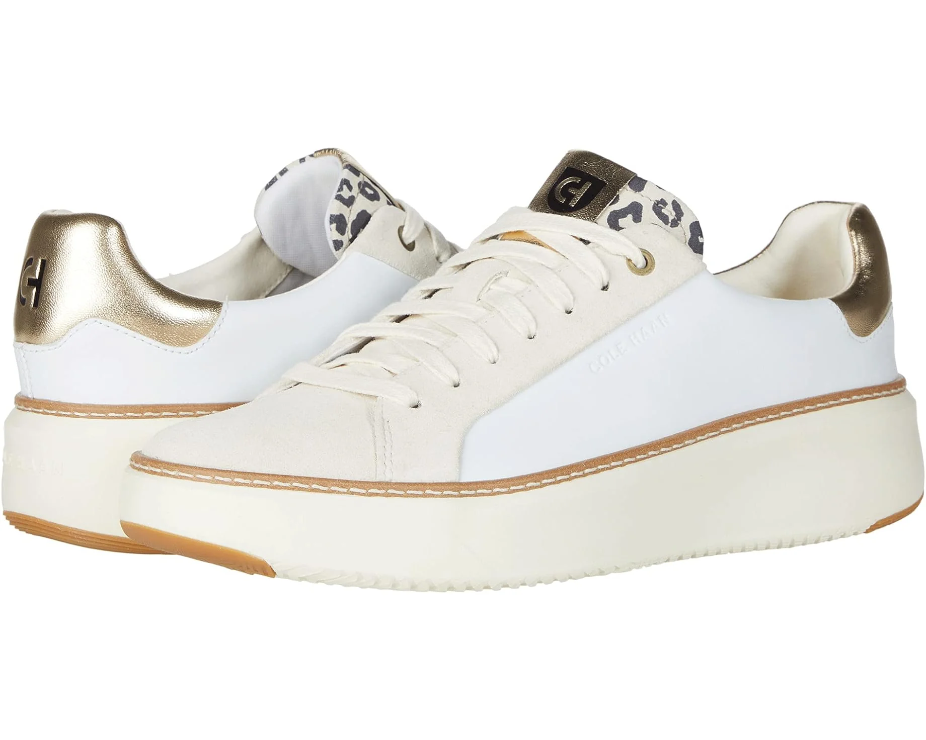 WOMEN'S COLE HAAN GRANDPRØ TOPSPIN SNEAKER | WHITE / LEOPARD PRINT - Image 6