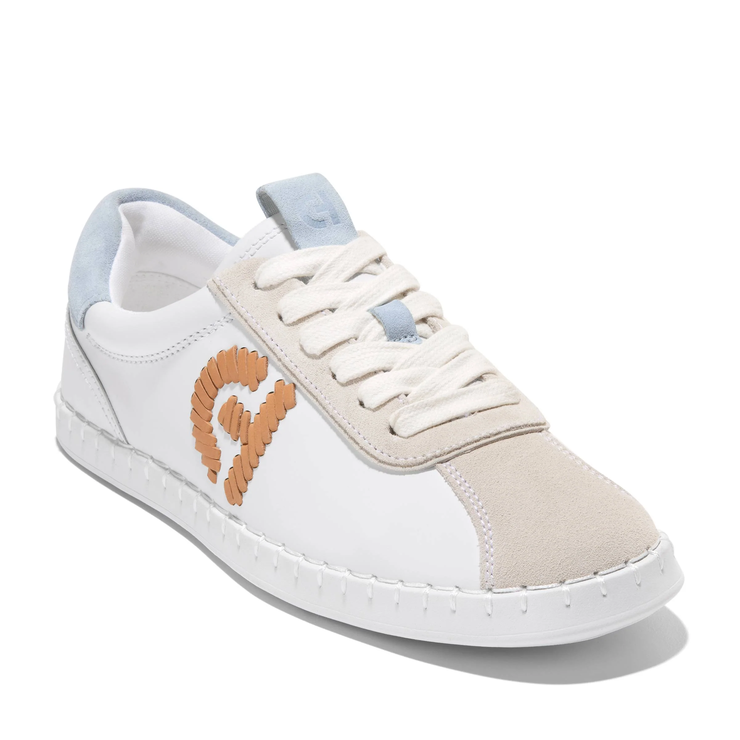WOMEN'S COLE HAAN GRANDPRO ACELIA SNEAKER | WHITE / SKYWAY SUEDE - Image 5