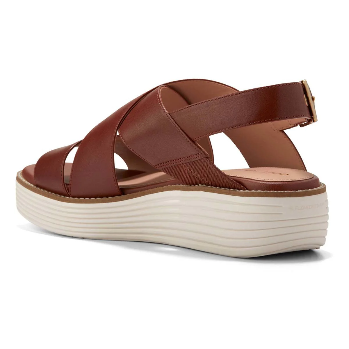 WOMEN'S COLE HAAN ØRIGINAL GRAND PLATFORM SANDALS | DARK CUOIO / IVORY - Image 6