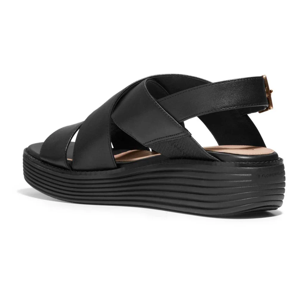 WOMEN'S COLE HAAN ØRIGINAL GRAND PLATFORM SANDALS | BLACK / BLACK - Image 4