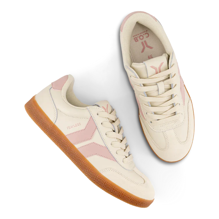 WOMEN'S C.O.B by CULTURE OF BRAVE FEARLESS SNEAKER | BEIGE / PINK WINGS - Image 7