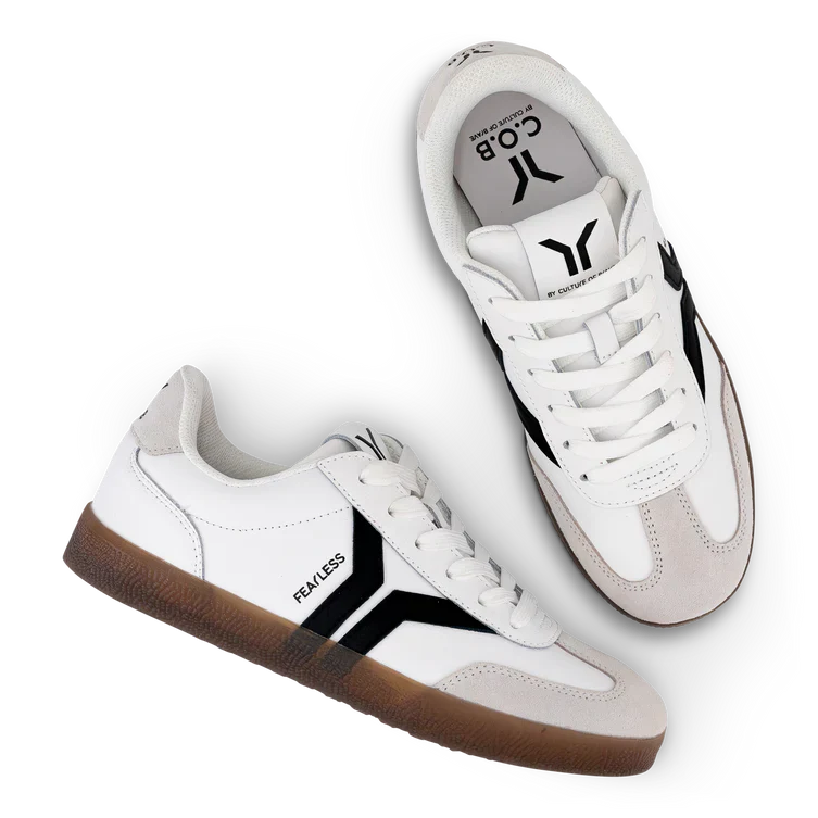WOMEN'S C.O.B by CULTURE OF BRAVE FEARLESS SNEAKER | WHITE / BLACK WINGS - Image 3