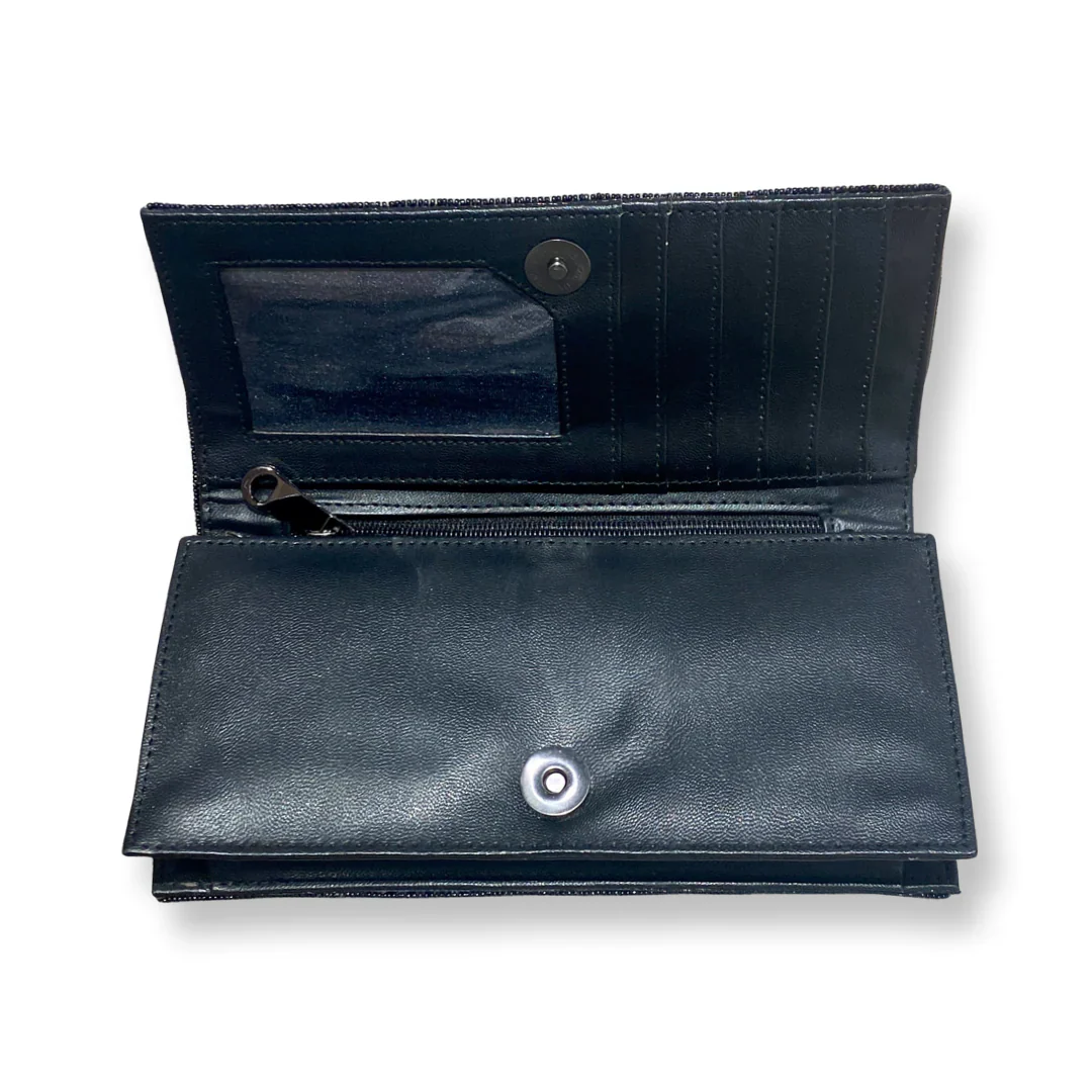 WOMEN'S DAVID JEFFERY HANDBAG | BLACK CRYSTAL BEADS WITH CRYSTAL STRAP - Image 3