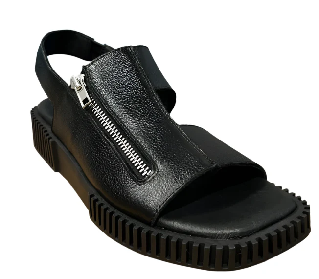 WOMEN'S DJANGO & JULIETTE INGLISH SANDAL | BLACK TUMBLED LEATHER / BLACK SOLE - Image 3