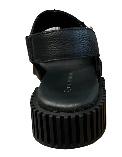 WOMEN'S DJANGO & JULIETTE INGLISH SANDAL | BLACK TUMBLED LEATHER / BLACK SOLE - Image 5