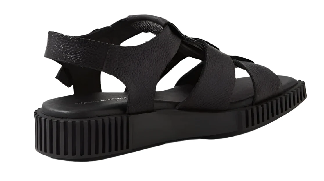 WOMEN'S DJANGO & JULIETTE ITALA SANDAL | BLACK TUMBLED LEATHER / BLACK SOLE - Image 3