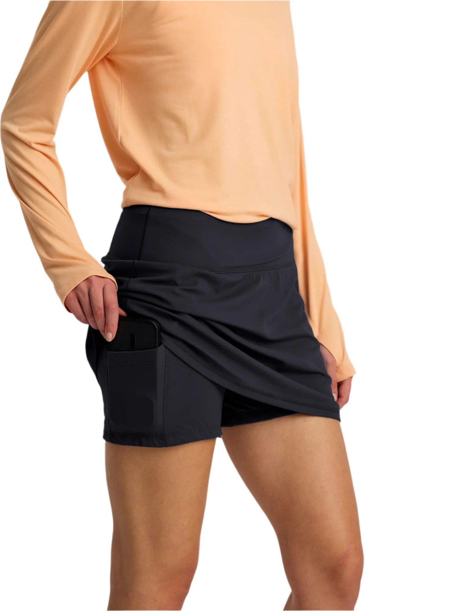 WOMEN'S FREE FLY ALL-DAY SKORT | BLACK - Image 4