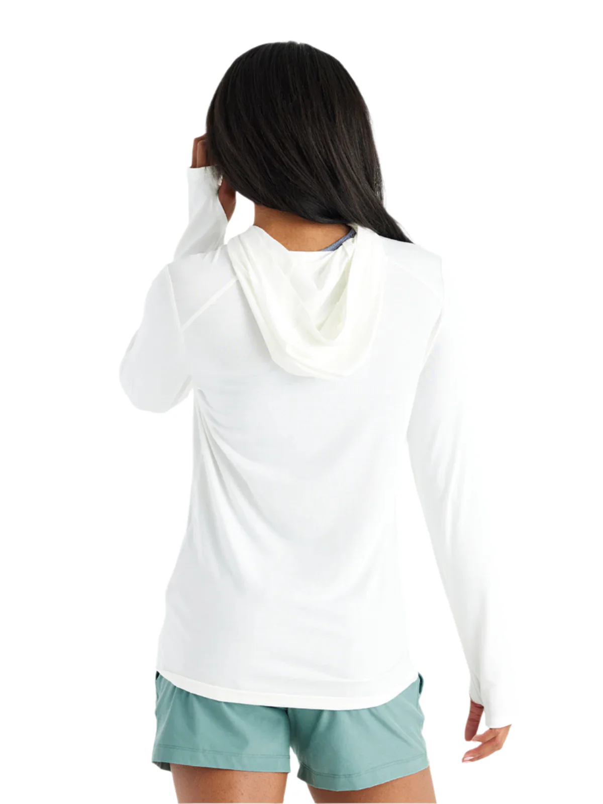 WOMEN'S FREE FLY BAMBOO SHADE HOODIE II | BRIGHT WHITE - Image 3