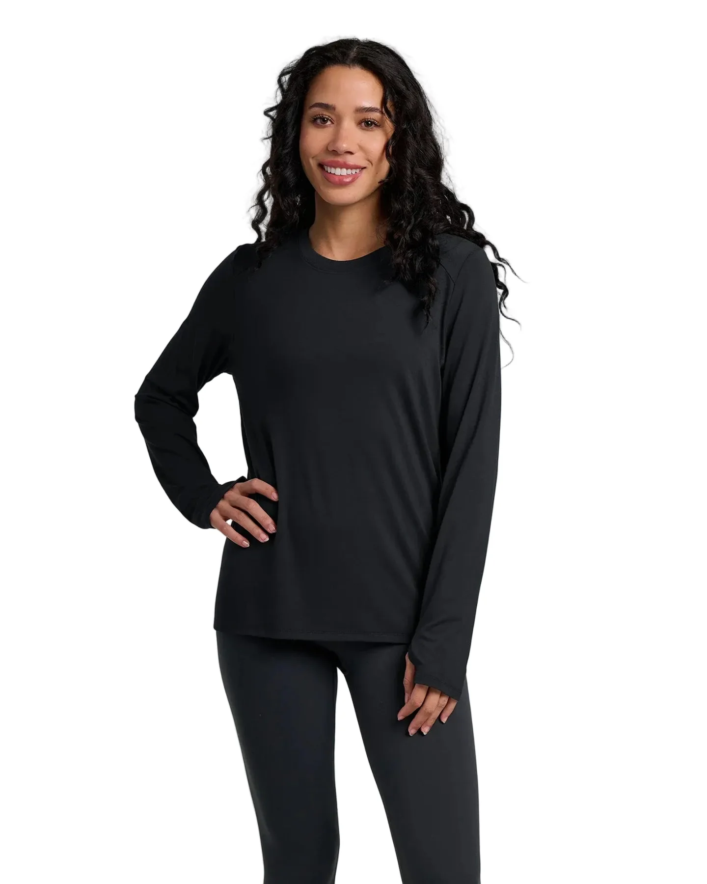 WOMEN'S FREE FLY BAMBOO SHADE LONG SLEEVE II | BLACK