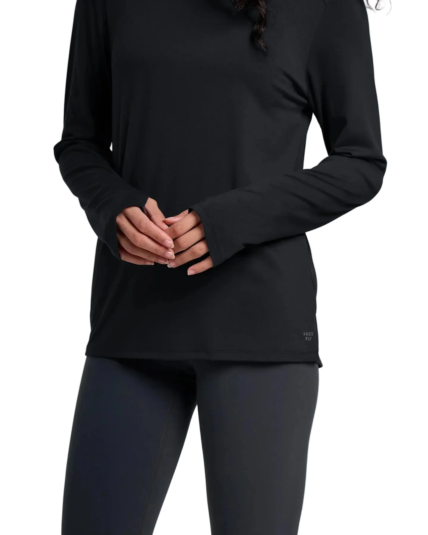 WOMEN'S FREE FLY BAMBOO SHADE LONG SLEEVE II | BLACK - Image 3