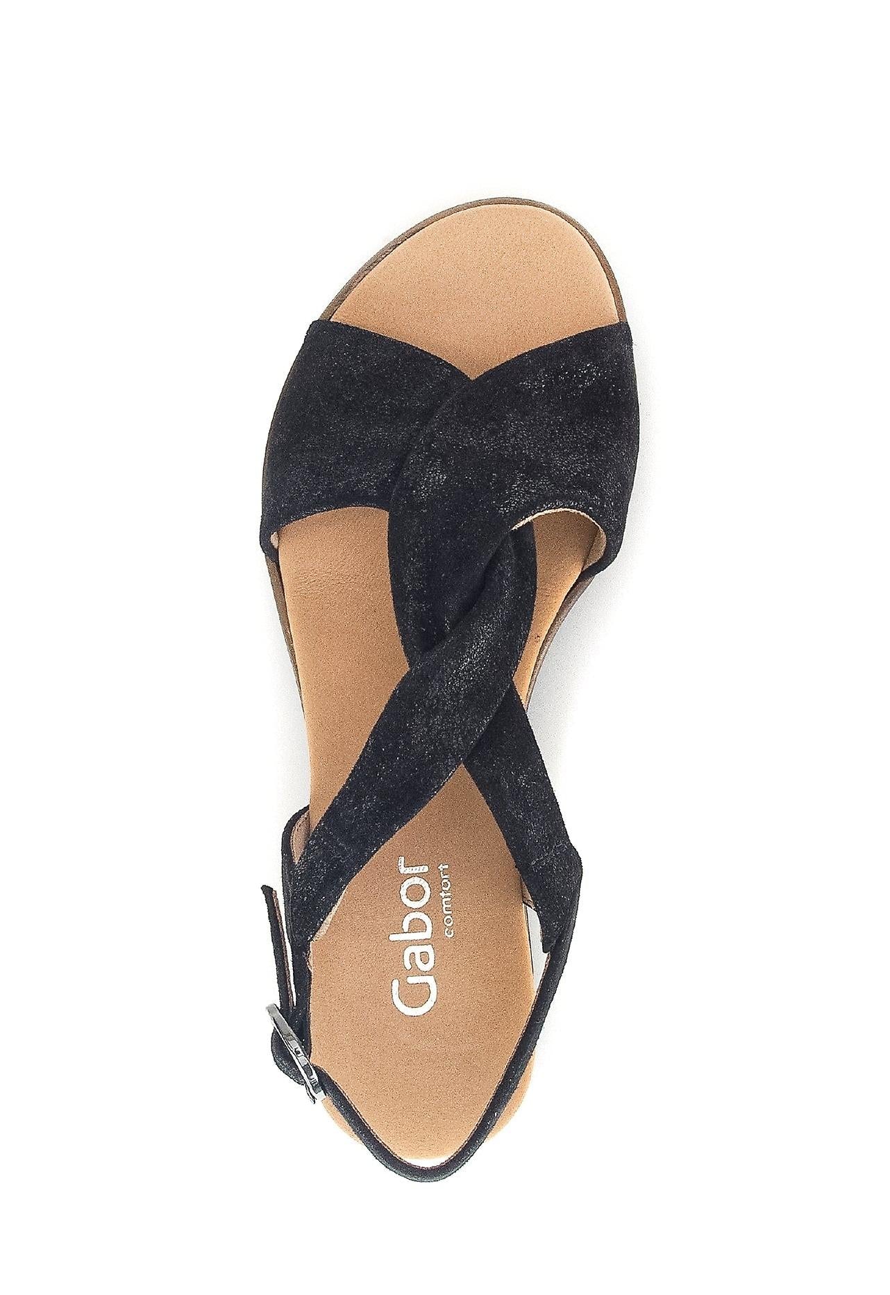 WOMEN'S GABOR 42.751.97 TWISTED VAMP BACK STRAP SANDAL | BLACK - Image 3