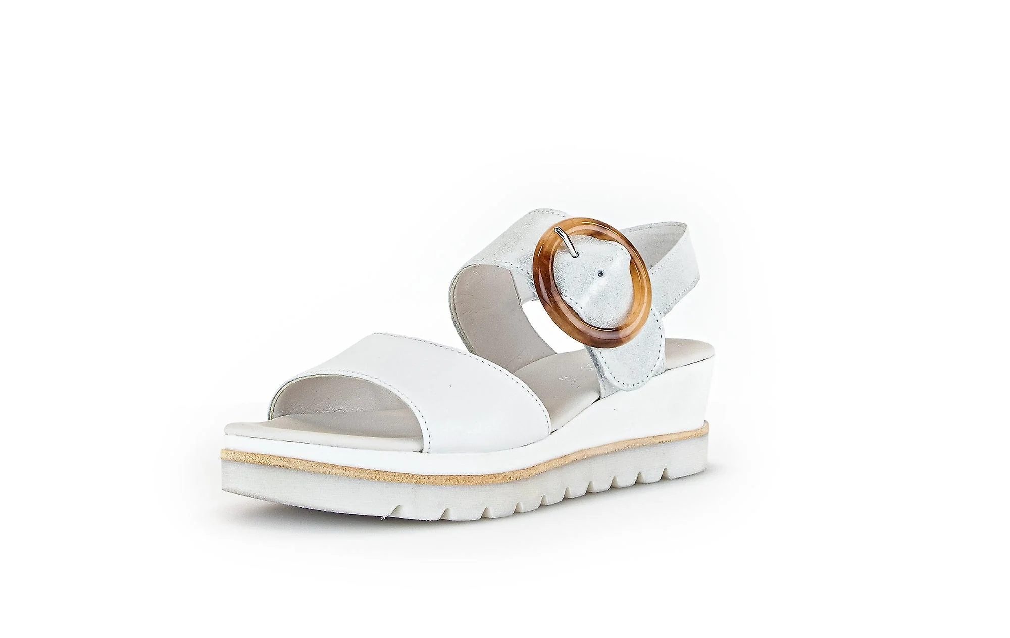 WOMEN'S GABOR 44.645.31 PLATFORM SANDAL | WHITE METALLIC - Image 3