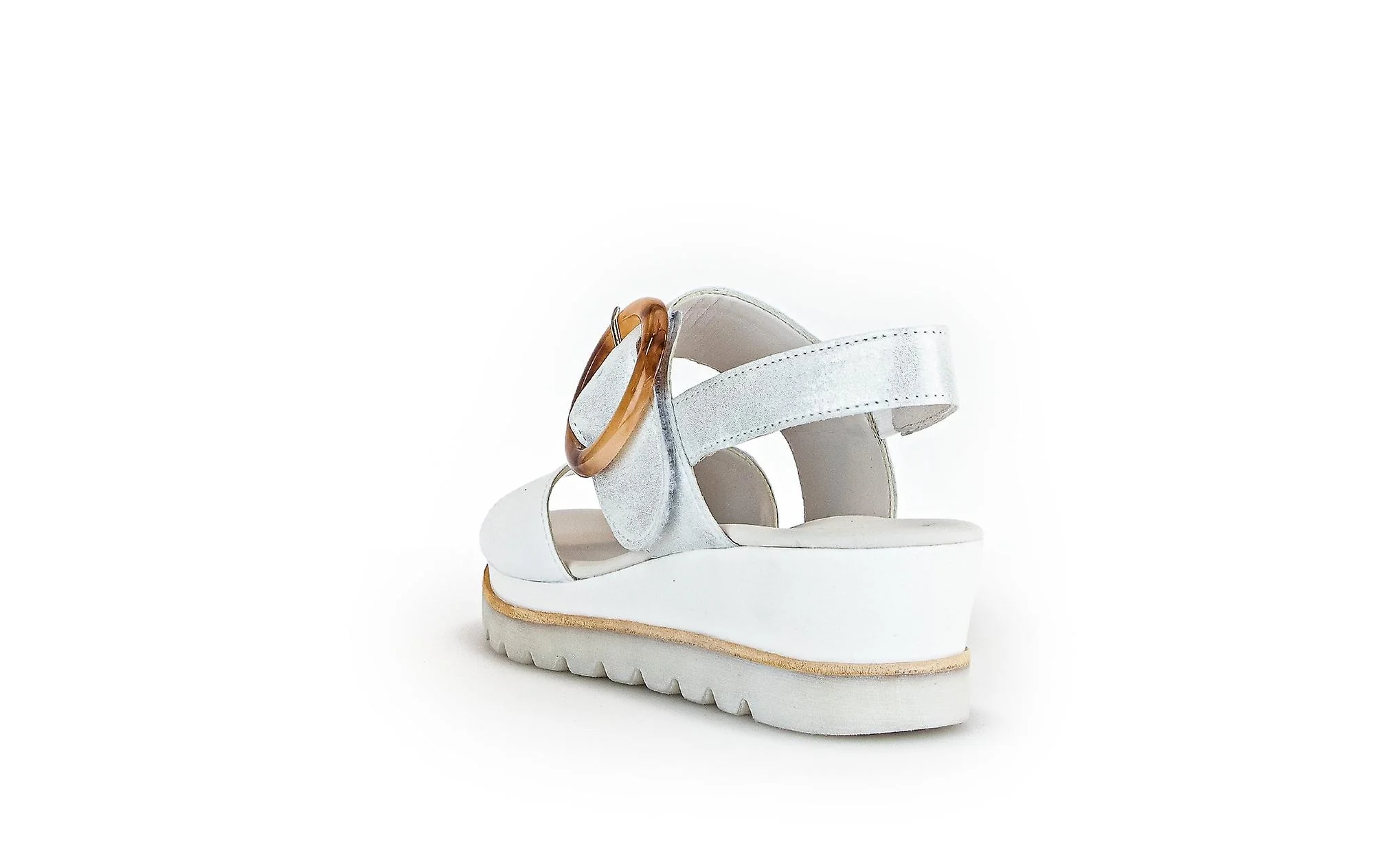 WOMEN'S GABOR 44.645.31 PLATFORM SANDAL | WHITE METALLIC - Image 4