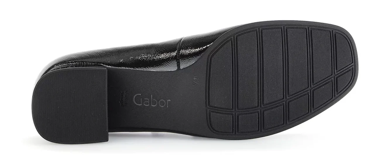WOMEN'S GABOR 51.370.97 DOUBLE STRAP PUMP | BLACK PATENT - Image 4